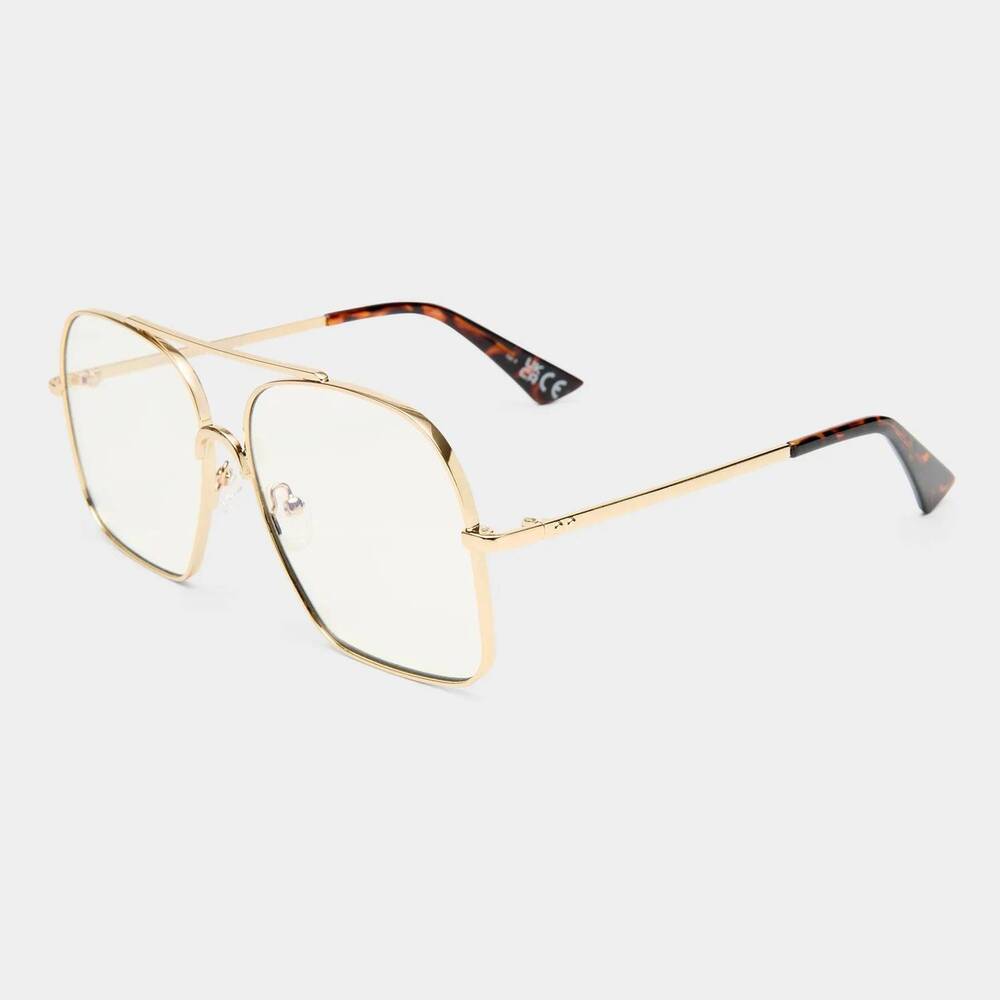 NEW LE SPECS women's civelle light aviator glasses in gold